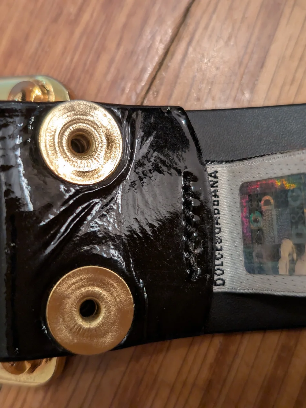 D&G Black Leather Belt with Black and Gold Logo Buckle